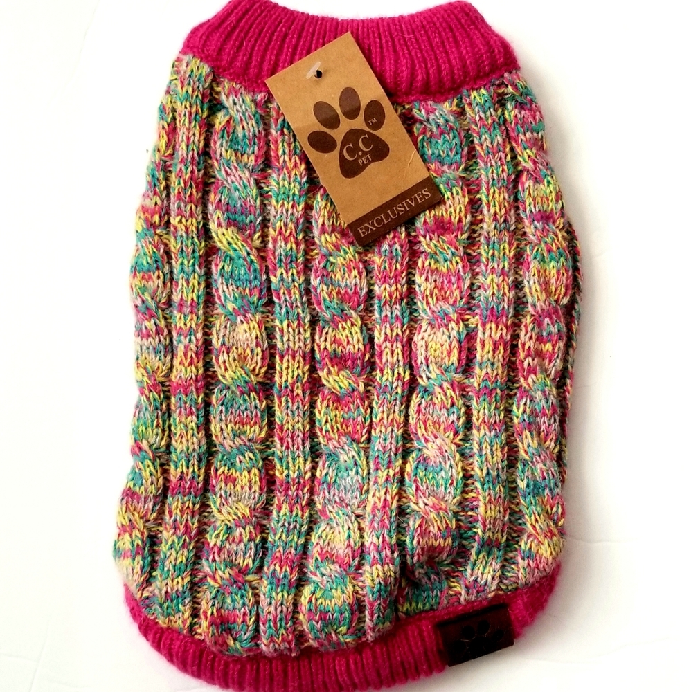 Dog Sweater Heather Pink